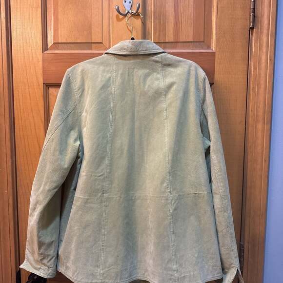 Coldwater Creek Women's Suede Leather Jacket Lime Green Size Large - Picture 6 of 10